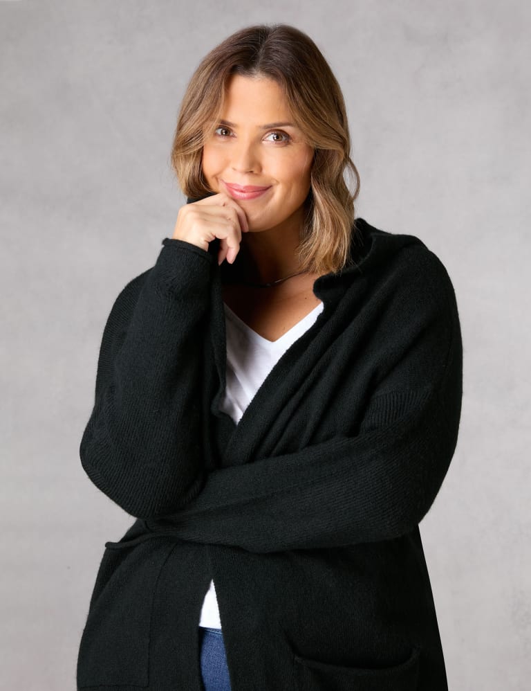 Longline hooded cardigan top
