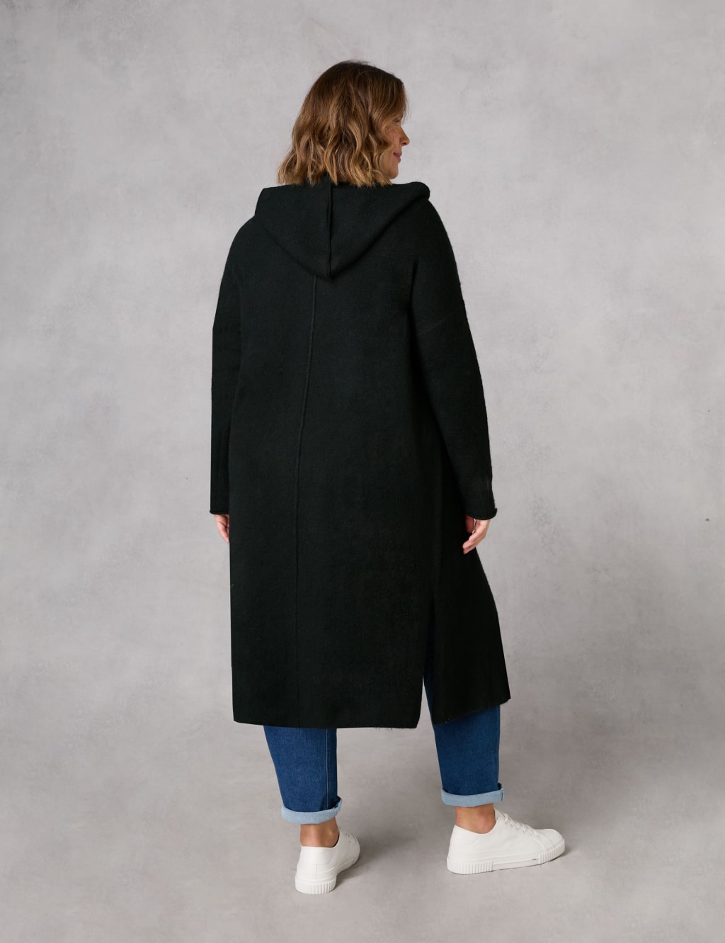 Relaxed Longline Hooded Cardigan Live Unlimited London M S