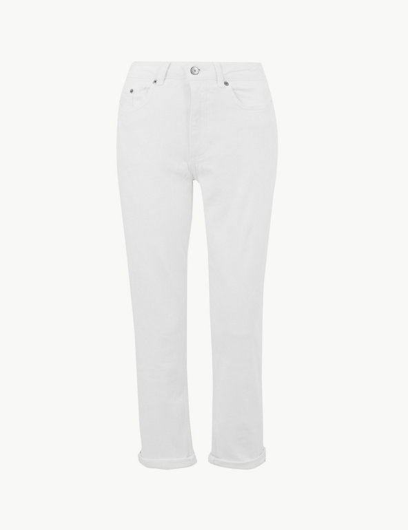 Relaxed Mid Rise Slim Cropped Jeans Image 1 of 1