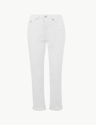 white cropped jeans m&s