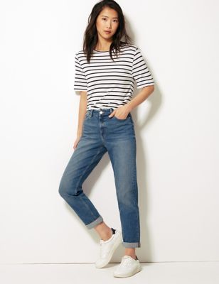 Relaxed Mid Rise Slim Jeans | M\u0026S 