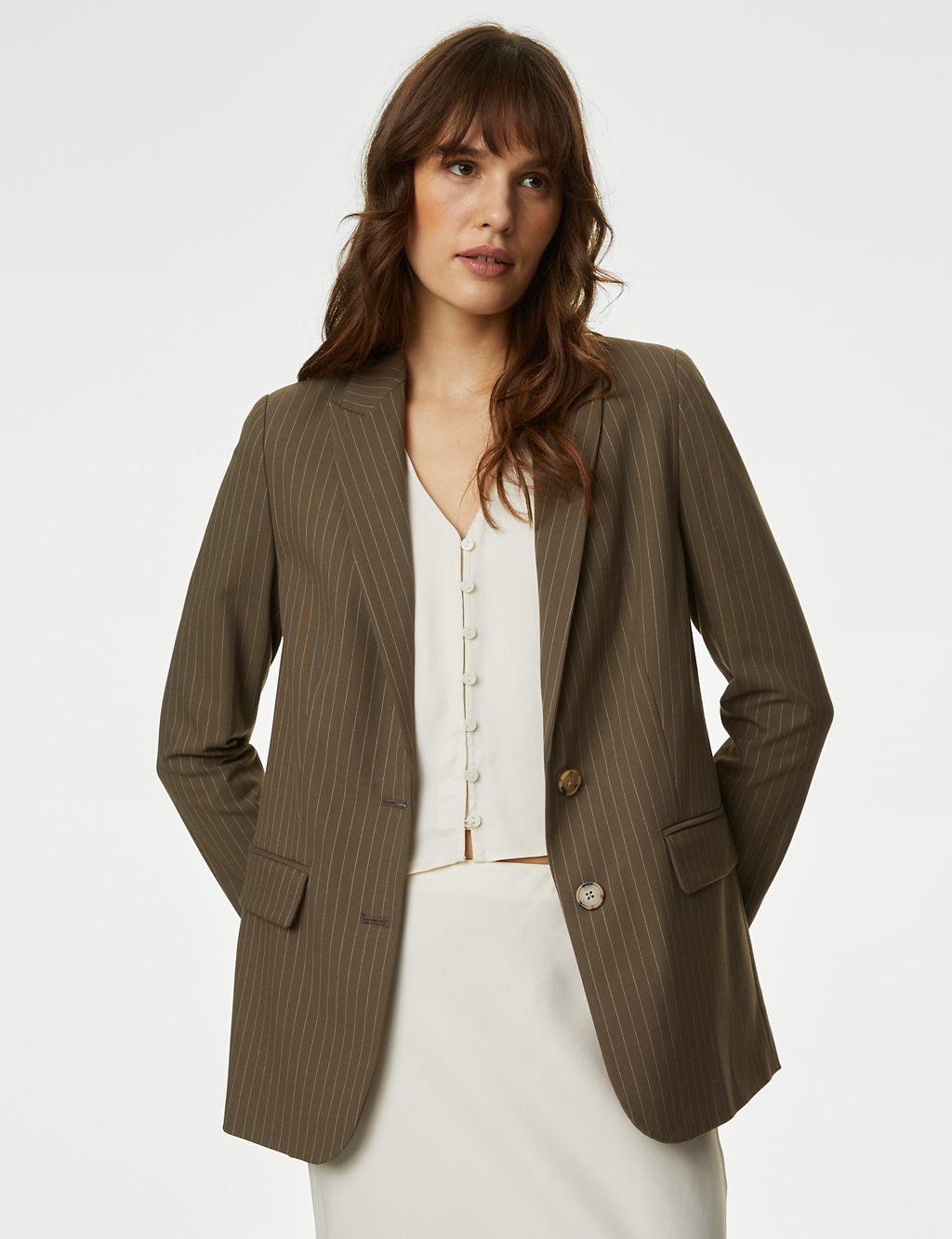 Relaxed Pinstripe Single Breasted Blazer 4 of 6