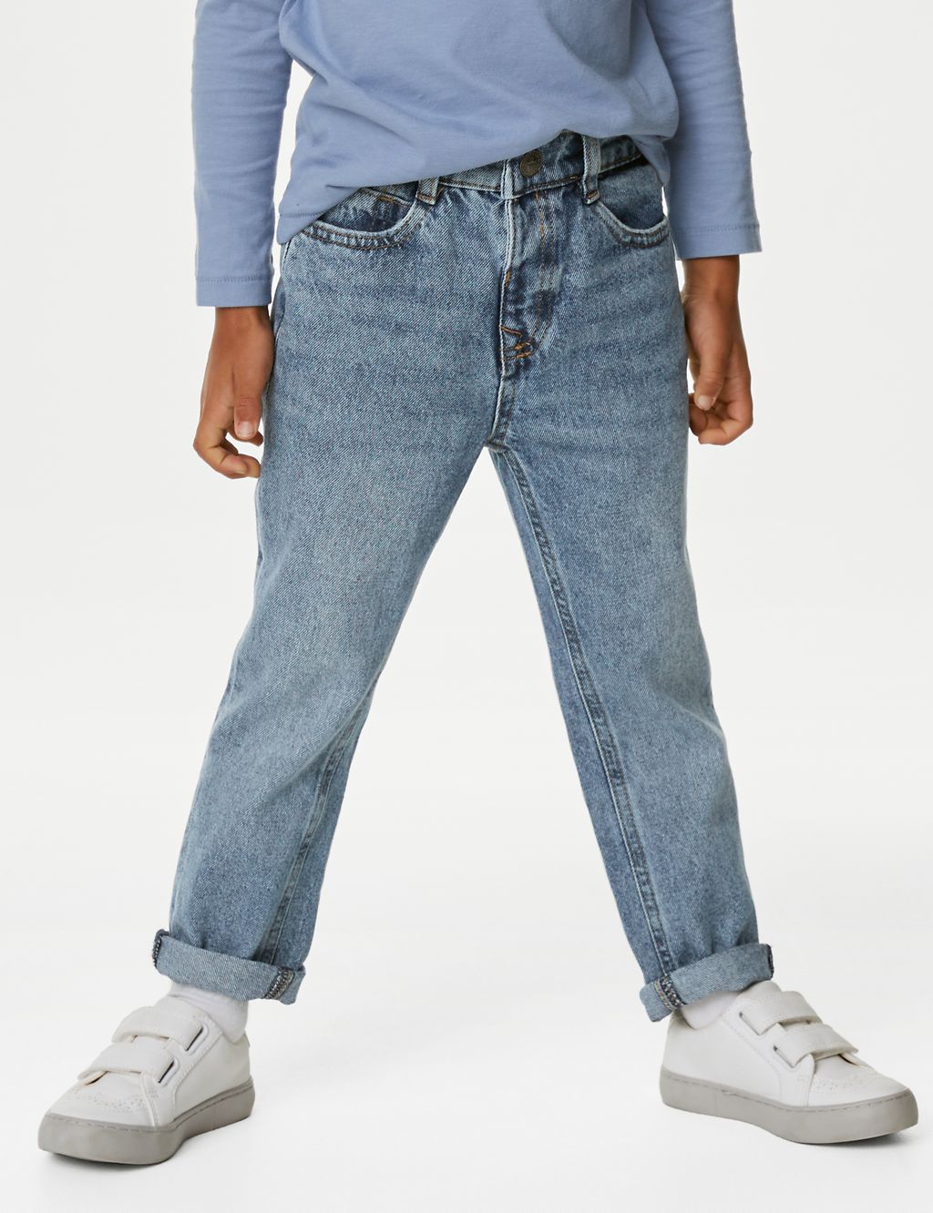 Relaxed Pure Cotton Elasticated Waist Jeans (2-8 Yrs) 2 of 5