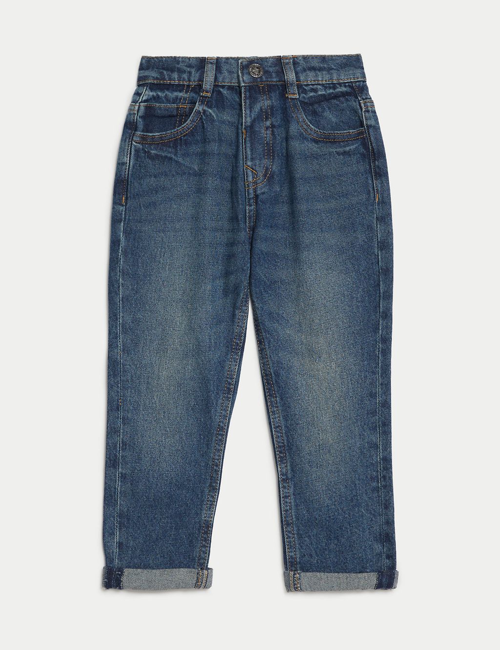 Relaxed Pure Cotton Elasticated Waist Jeans (2-8 Yrs) 1 of 4