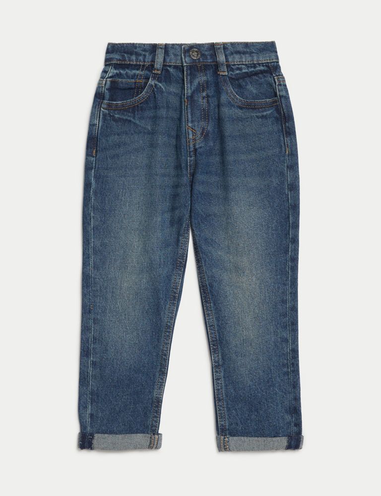 Relaxed Pure Cotton Elasticated Waist Jeans (2-8 Yrs) 2 of 4