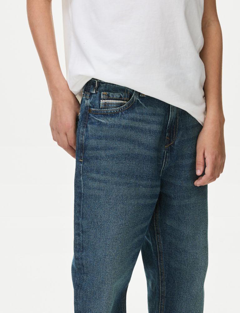Relaxed Pure Cotton Jeans (6-16 Yrs) 3 of 5