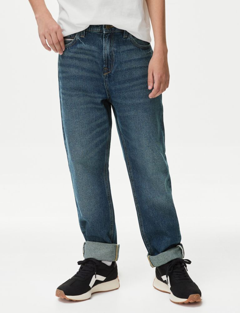 Relaxed Pure Cotton Jeans (6-16 Yrs) 4 of 5