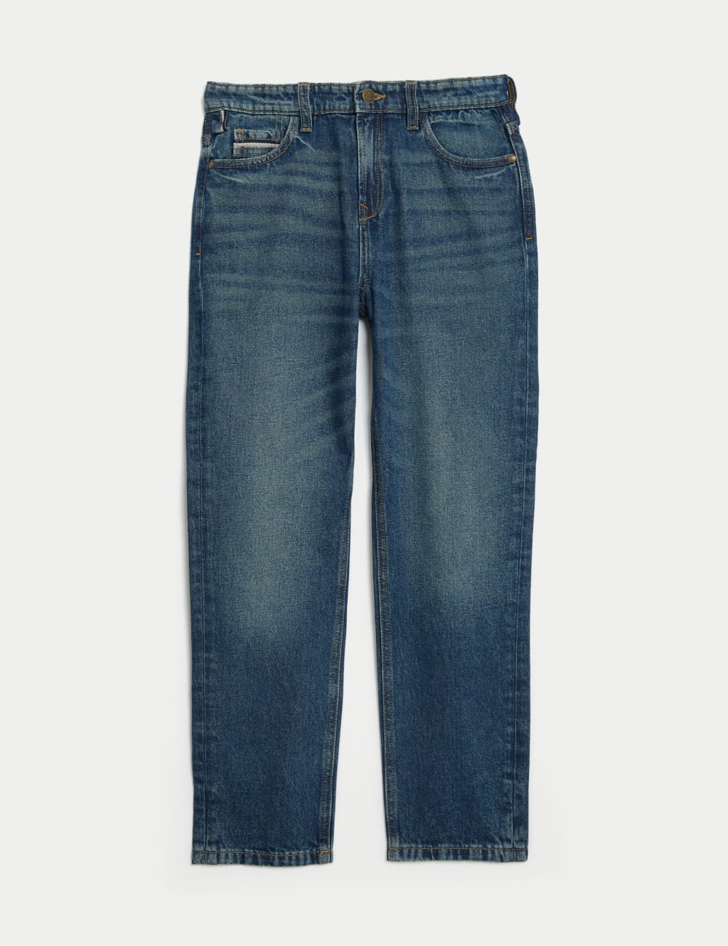 Relaxed Pure Cotton Jeans (6-16 Yrs) 1 of 5