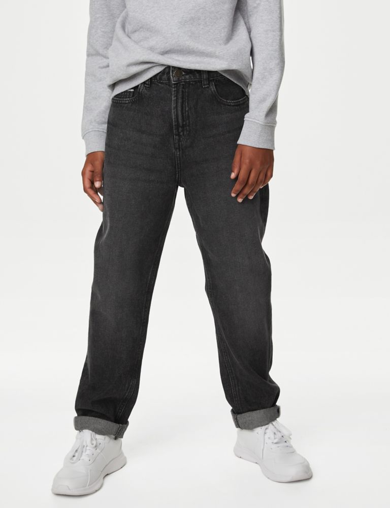 Relaxed Pure Cotton Jeans (6-16 Yrs) 4 of 5