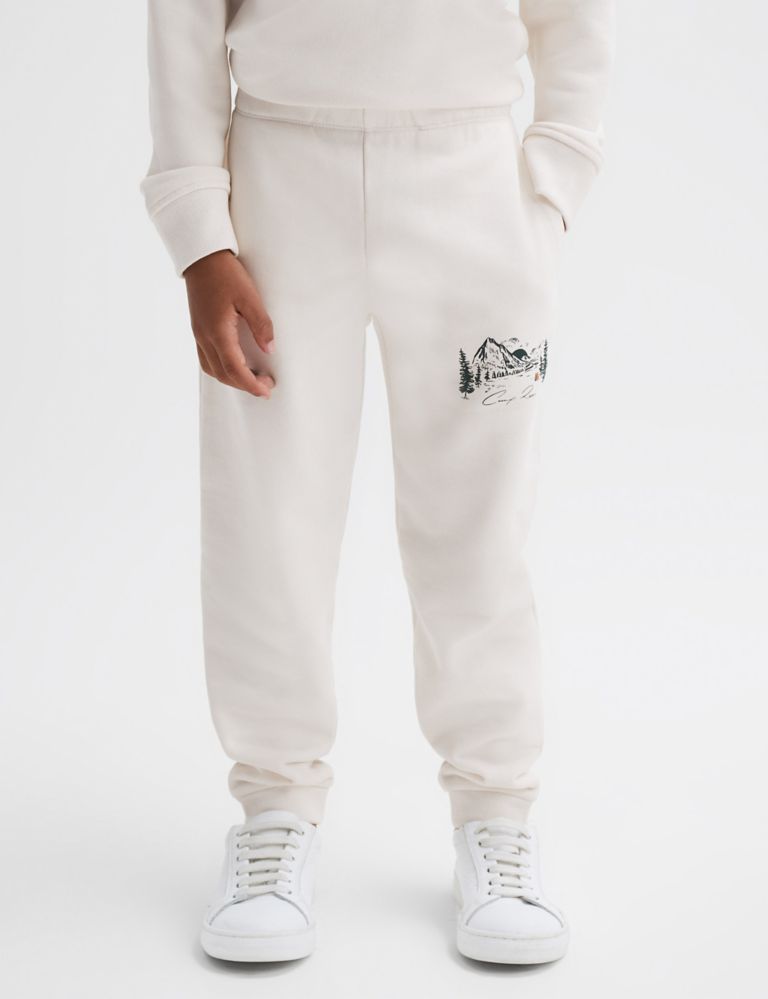 Relaxed Pure Cotton Mountain Graphic Joggers (3-14 Yrs) 3 of 5