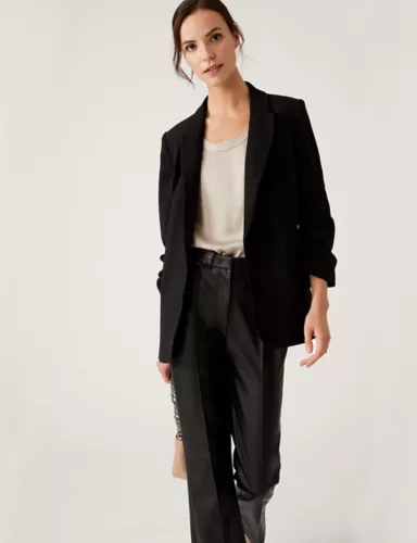 Relaxed Ruched Sleeve Blazer 3 of 6