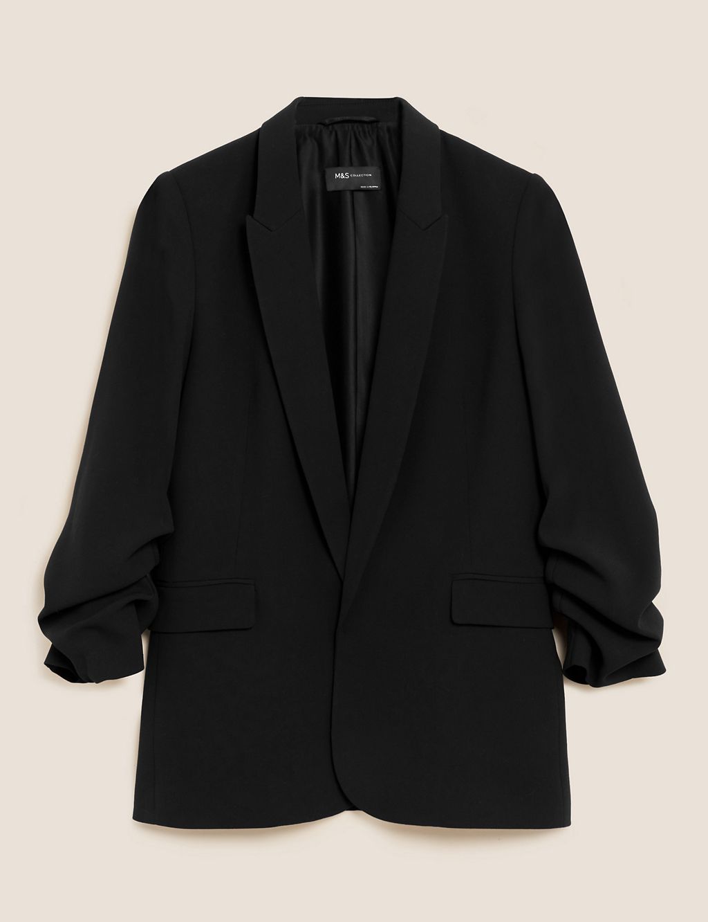 Relaxed Ruched Sleeve Blazer 1 of 6