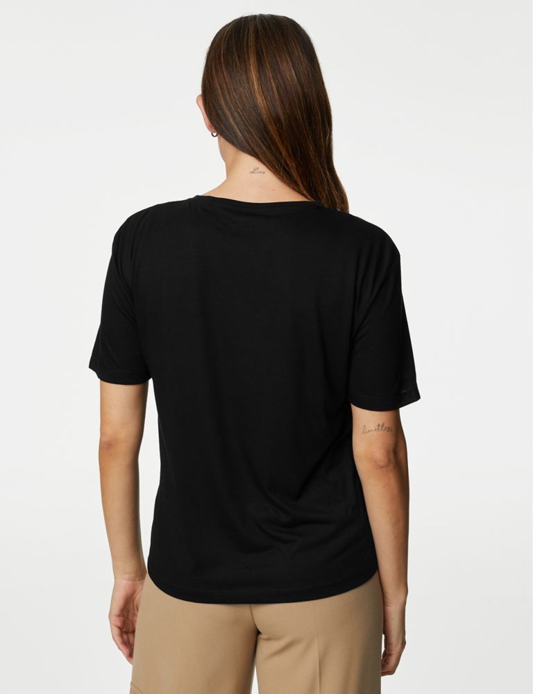 bebe Sport Women's V-Neck Short Sleeve T-Shirt UK