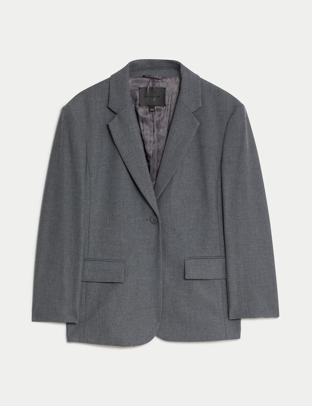 Relaxed Single Breasted Blazer With Wool 1 of 8