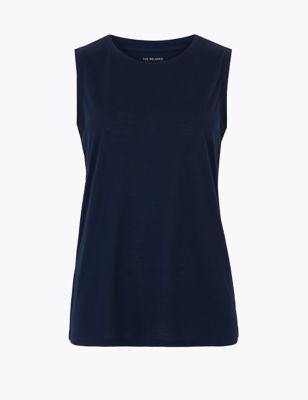 Relaxed Sleeveless Tank Vest Top | M&S Collection | M&S
