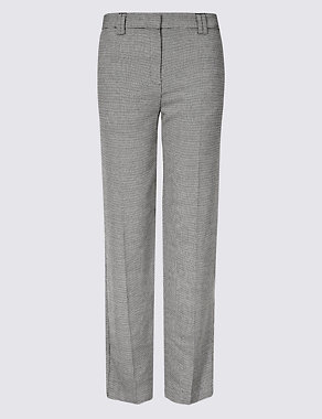 Relaxed Straight Leg Checked Trousers Image 2 of 7