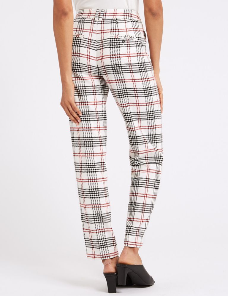 Relaxed Straight Leg Checked Trousers 4 of 6