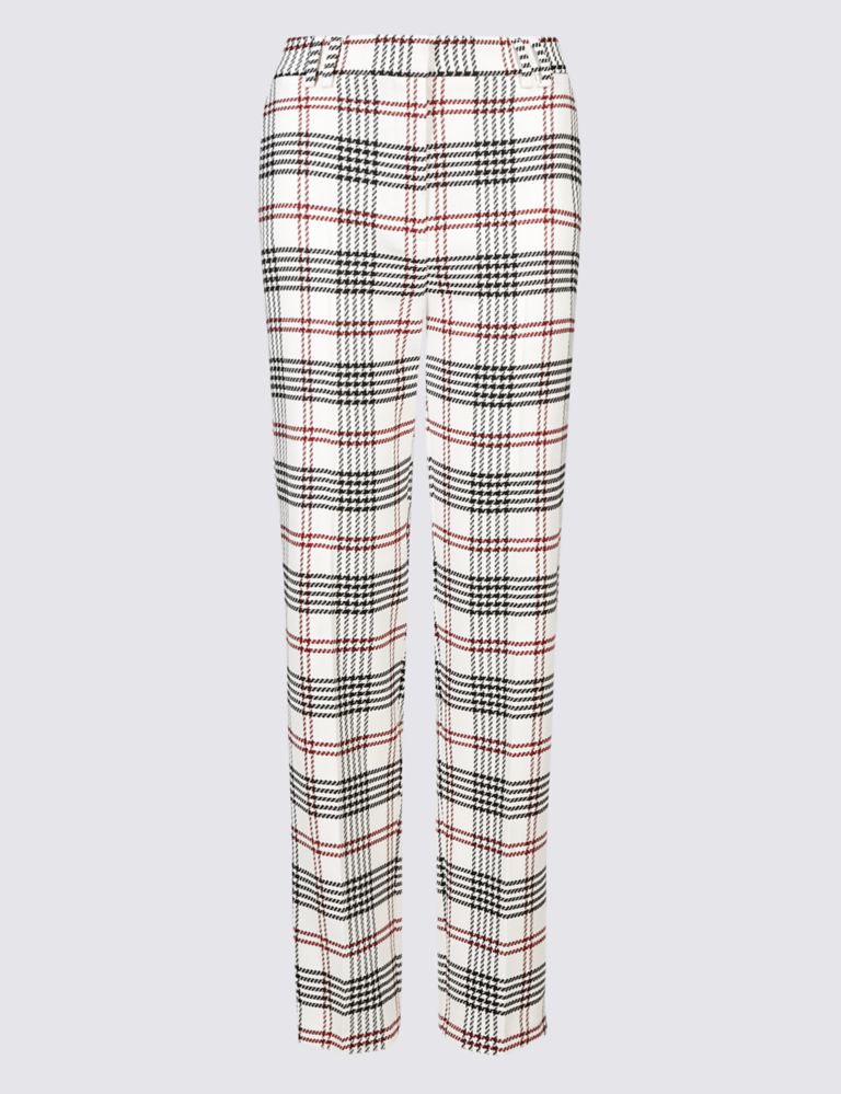 Relaxed Straight Leg Checked Trousers 2 of 6