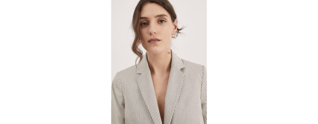 Relaxed Striped Single Breasted Blazer 3 of 7