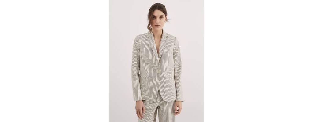 Relaxed Striped Single Breasted Blazer 6 of 7