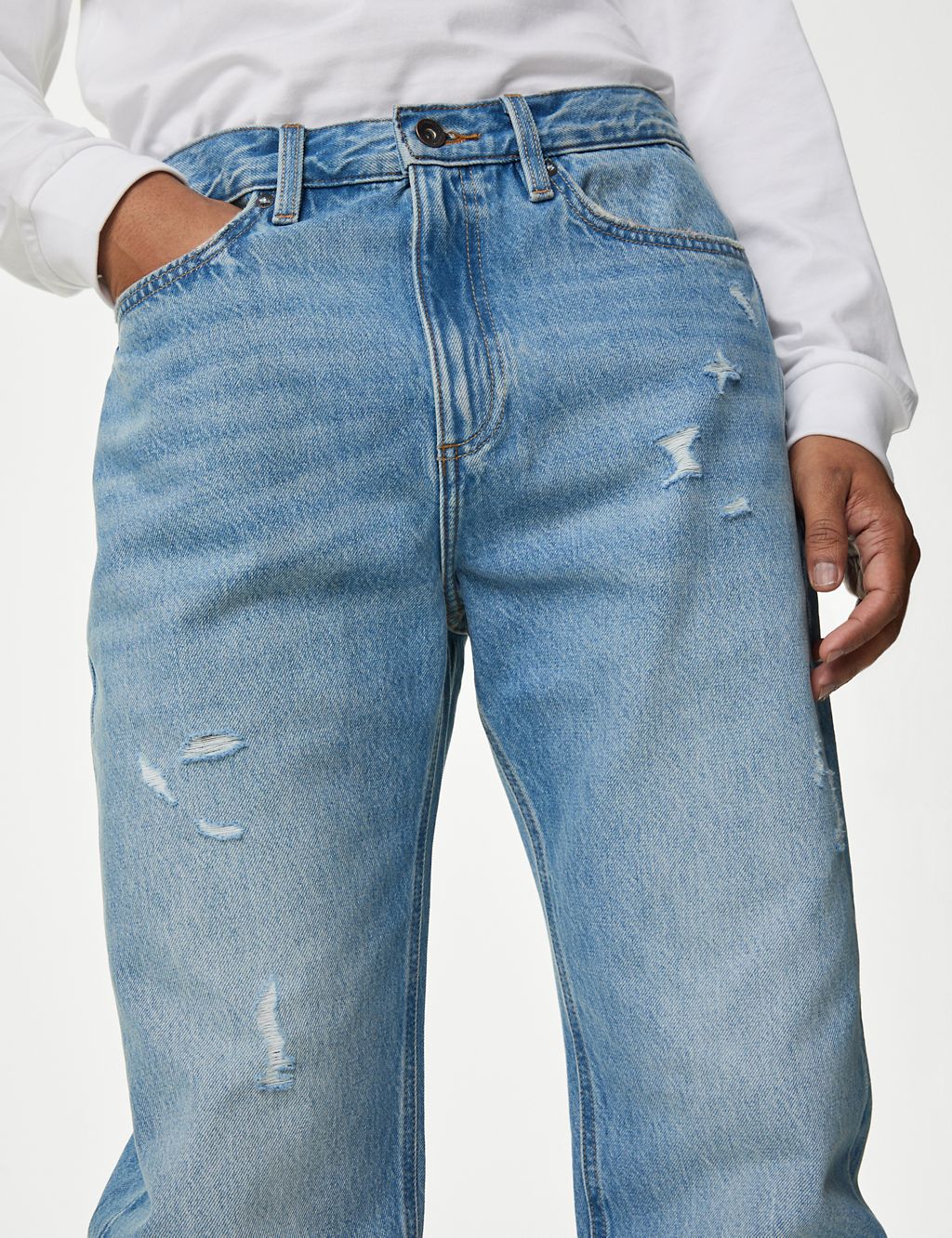 Relaxed Taper Fit Rip and Repair Jeans 4 of 6