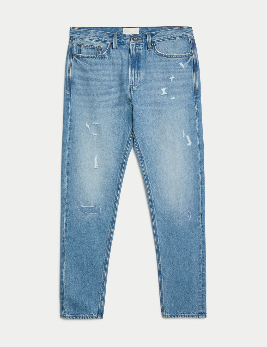 Relaxed Taper Fit Rip and Repair Jeans 1 of 6