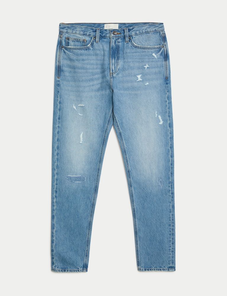Relaxed Taper Fit Rip and Repair Jeans 2 of 6