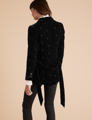 Marks and sale spencer velvet blazer