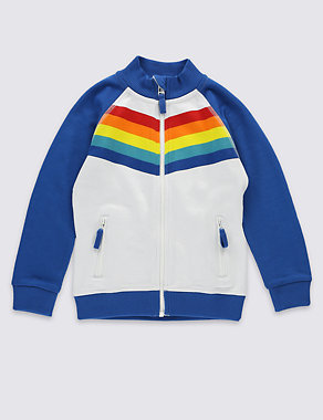 Retro Rainbow Zip Through Sweatshirt (1-7 Years) Image 2 of 3