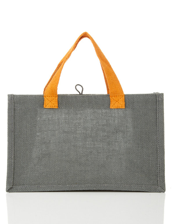 Reusable Medium Grey Jute Gift Bag Image 1 of 2