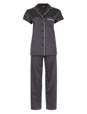 Revere Collar Spotted Satin Pyjamas Image 2 of 4