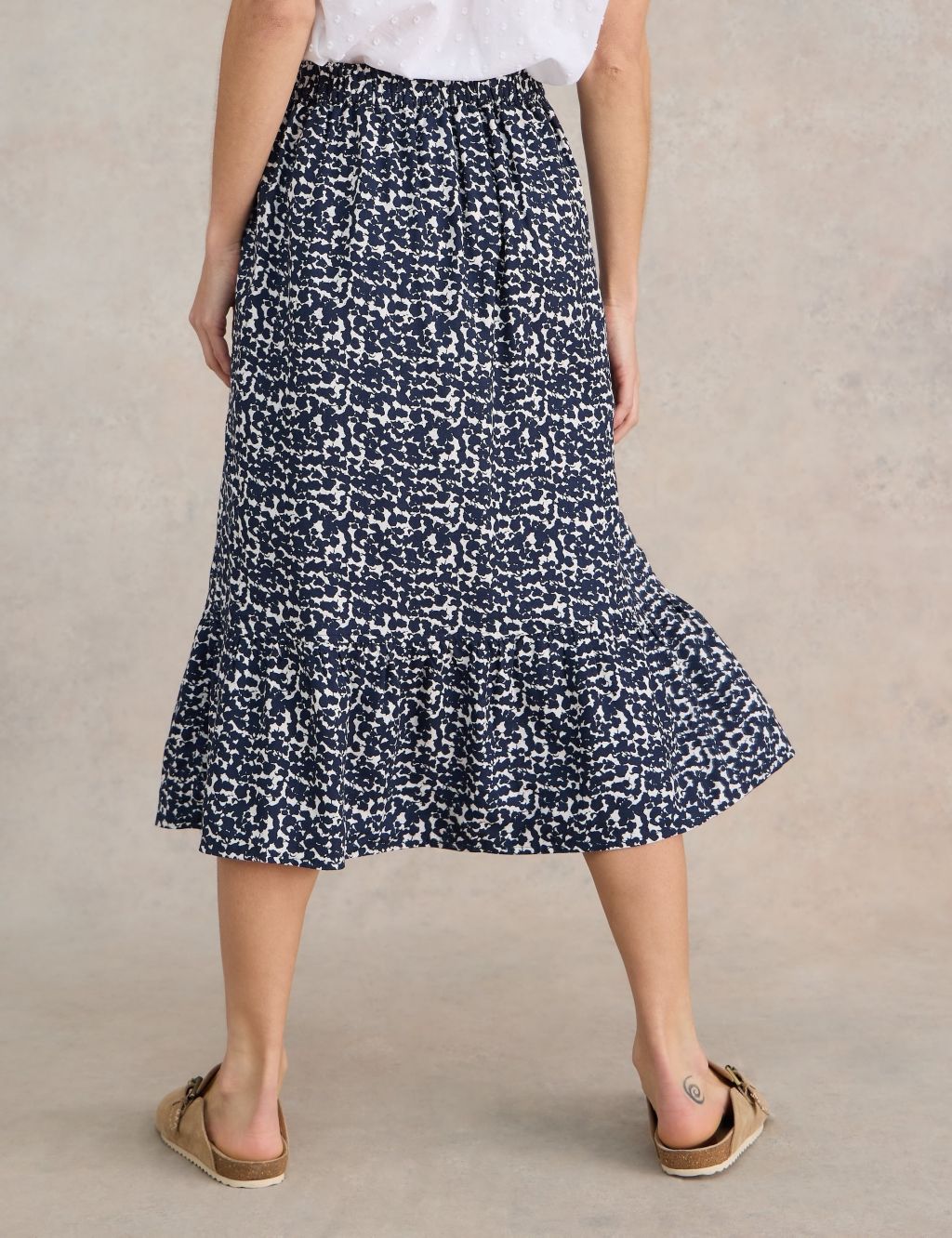 Reversible Floral Midi Tiered Skirt 4 of 6