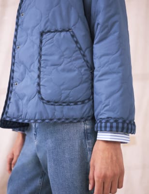 reversible long puffer jacket