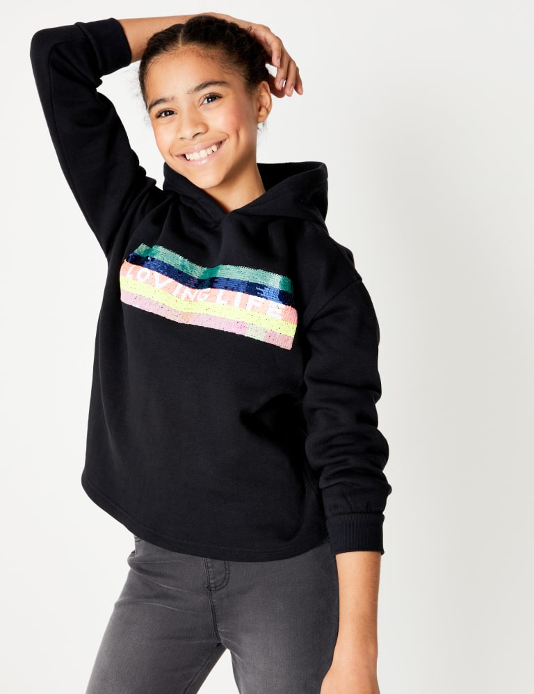 Reversible sequin hoodie online
