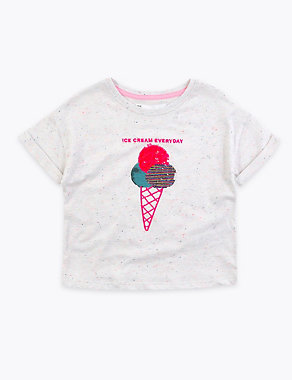 Reversible Sequin Ice Cream T-shirt (2-7 Yrs) Image 2 of 5