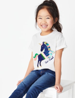 Reversible Sequin Unicorn T-Shirt (2-7 Yrs)