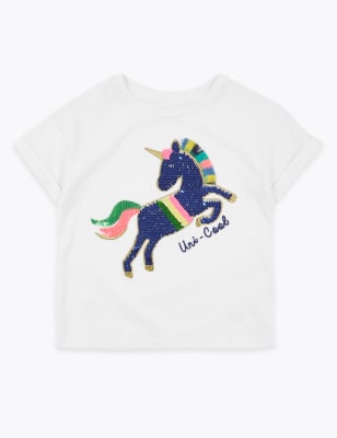 Reversible Sequin Unicorn T Shirt 2 7 Yrs M S