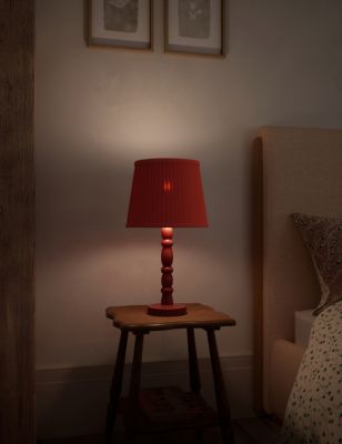 Ria Wooden Bobbin Table Lamp Image 2 of 10