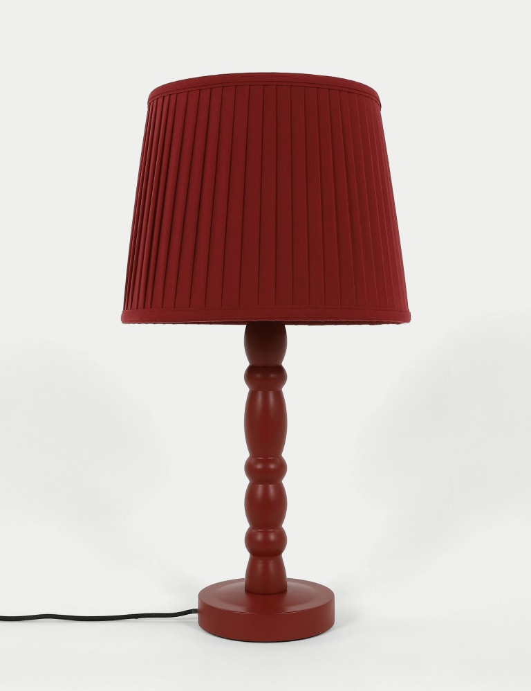 Ria Wooden Bobbin Table Lamp 1 of 10