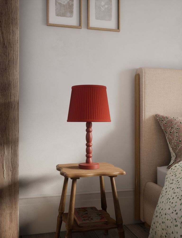 Ria Wooden Bobbin Table Lamp 4 of 9