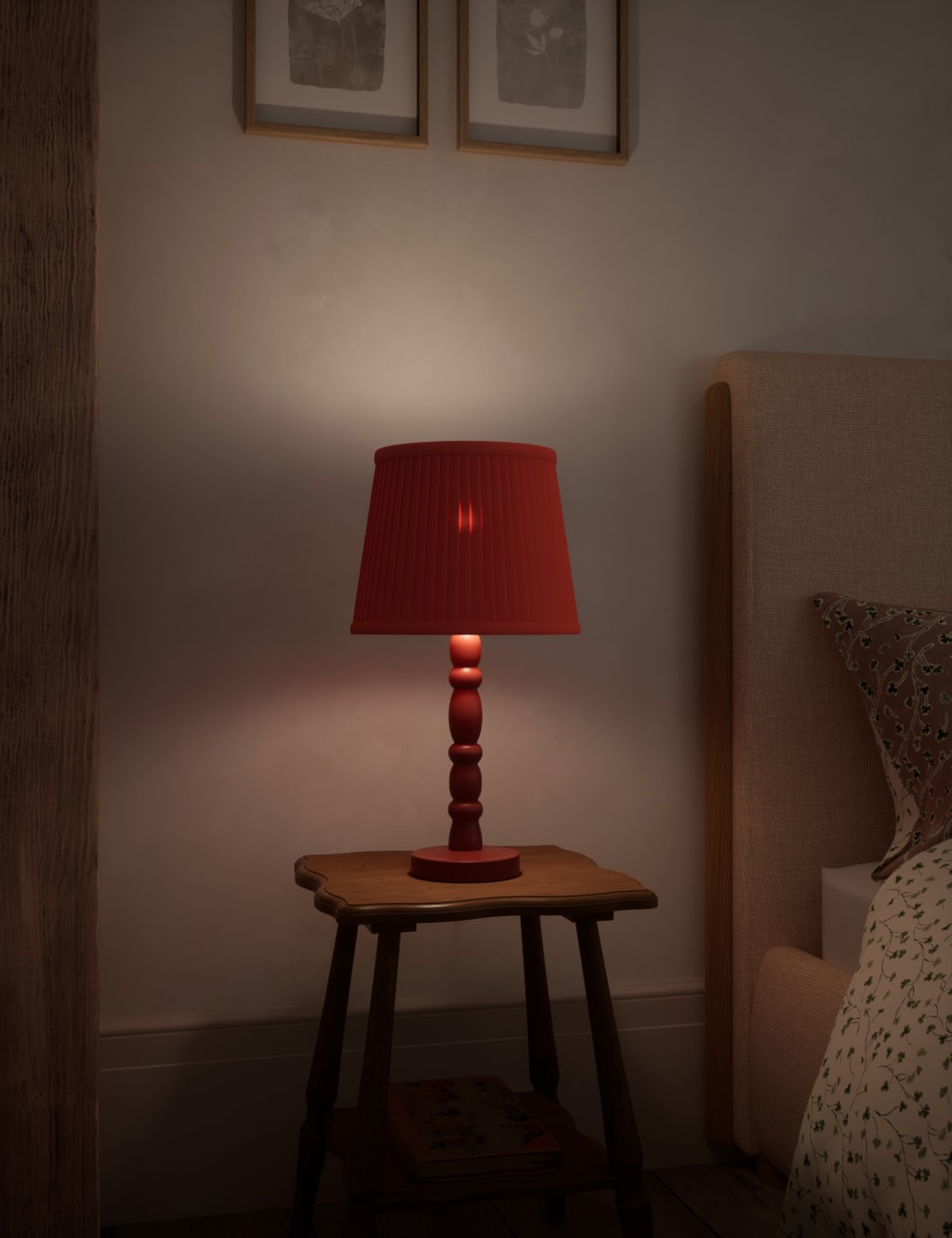 Ria Wooden Bobbin Table Lamp M&S Collection M&S