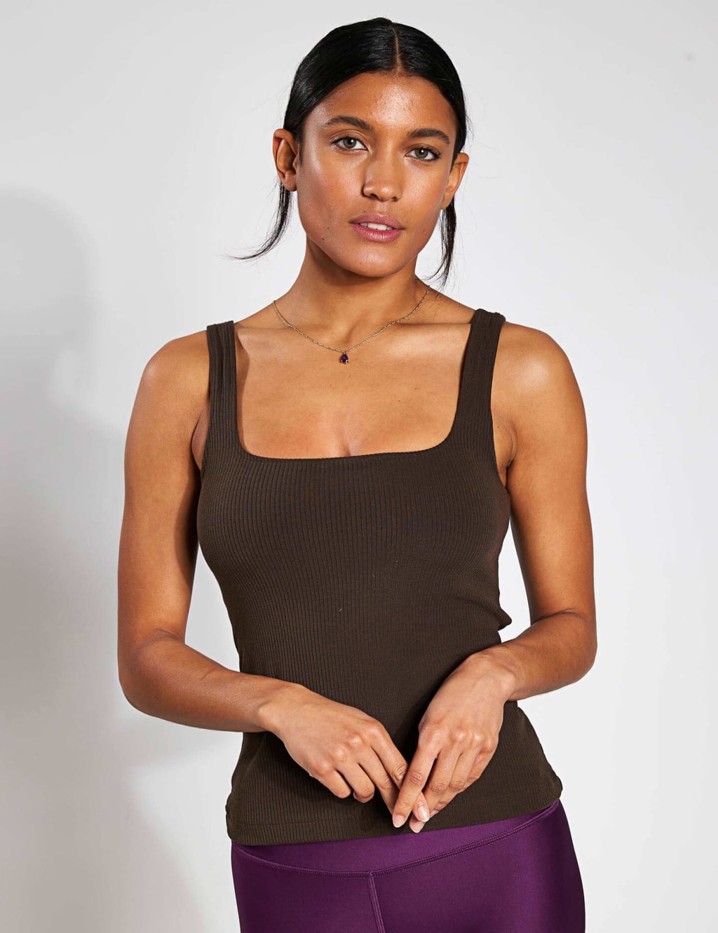 Rib Square Neck Strappy Vest Top | Alo Yoga | M&S