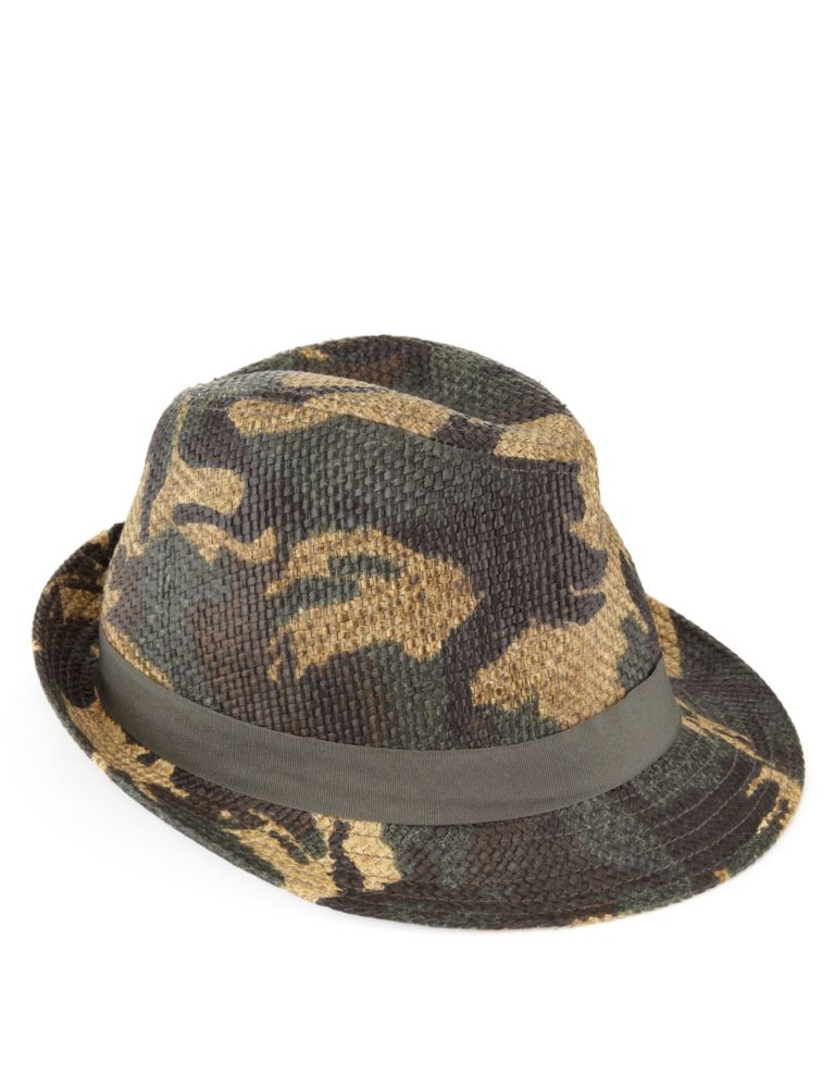 Ribbed Band Trilby Straw Hat (Younger Boys) 1 of 1