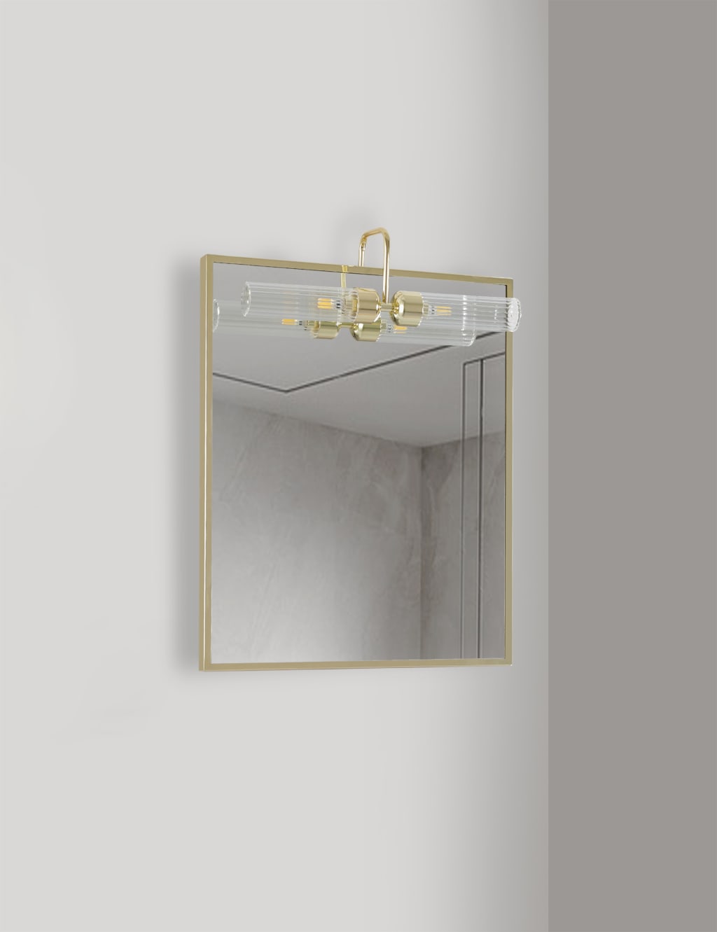 Ribbed Bathroom Mirror Light M&S Collection M&S