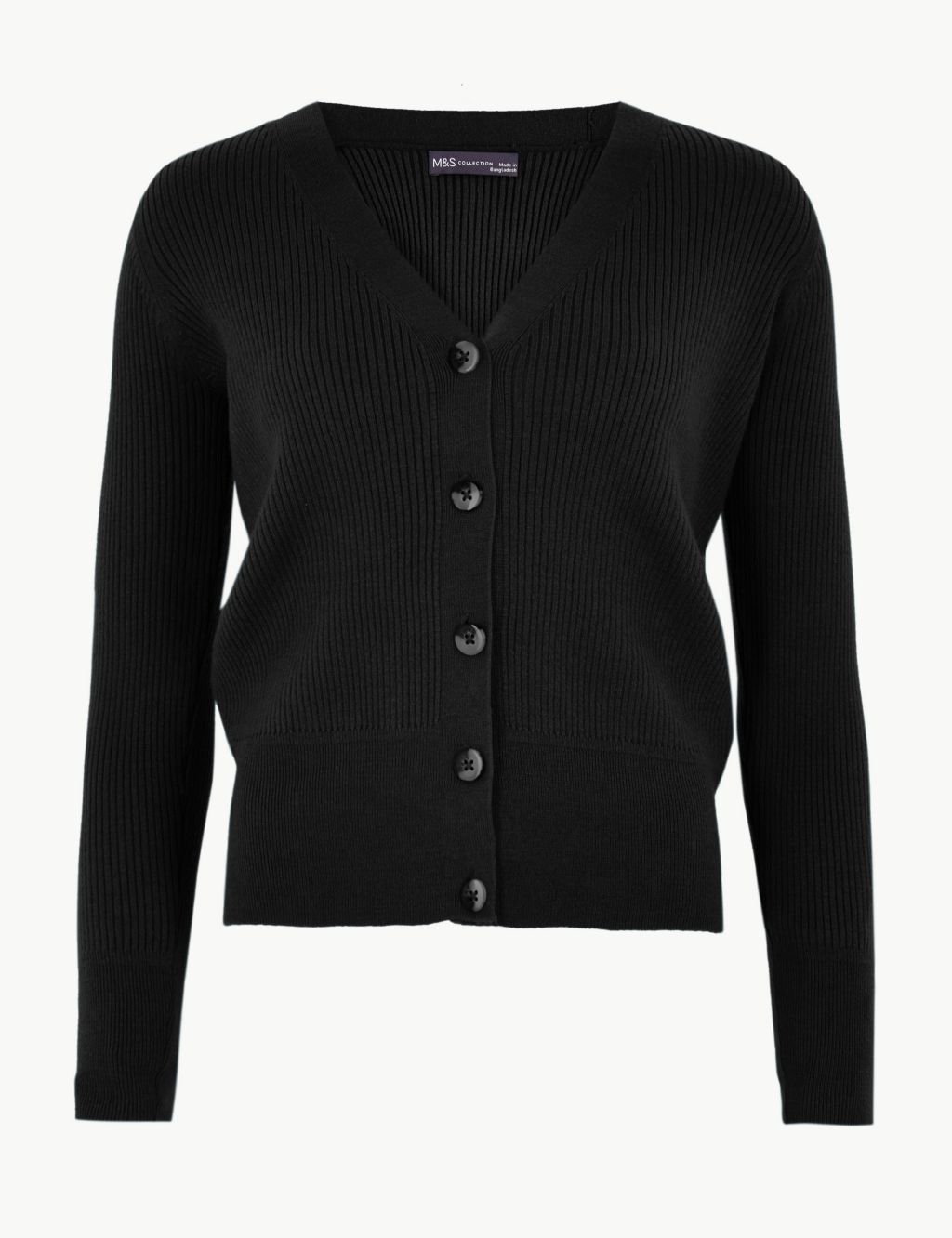 Ribbed Button Front Cardigan | M&S Collection | M&S