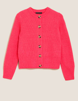 ribbed button cardigan