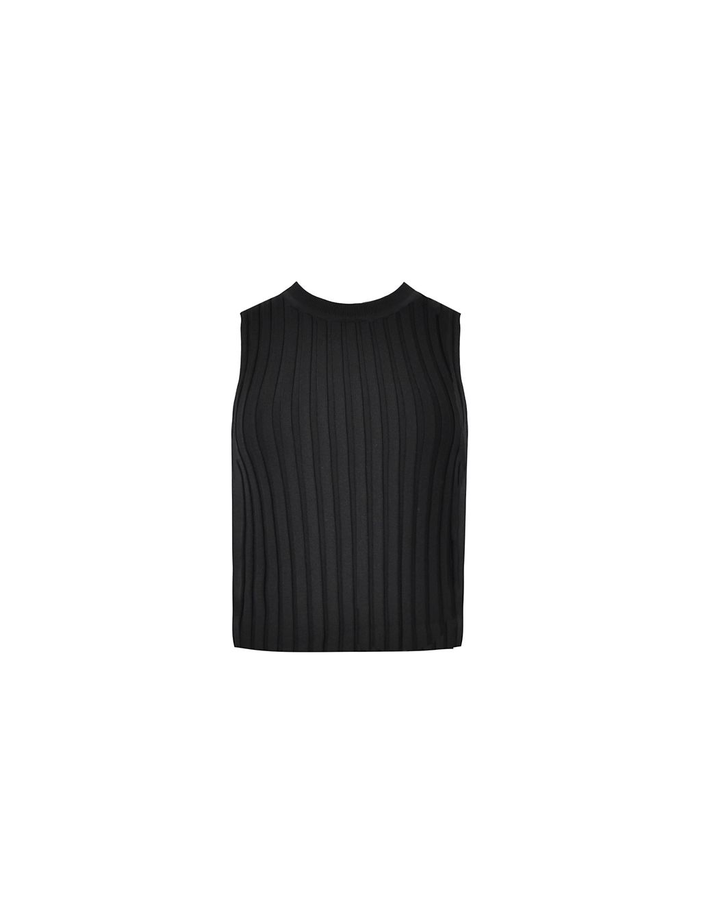 Ribbed Crew Neck Knitted Top 1 of 7