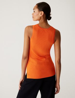 Ladies Essential Crew Vest Tangerine  ladies vest sleeveless top – You  Know Who's