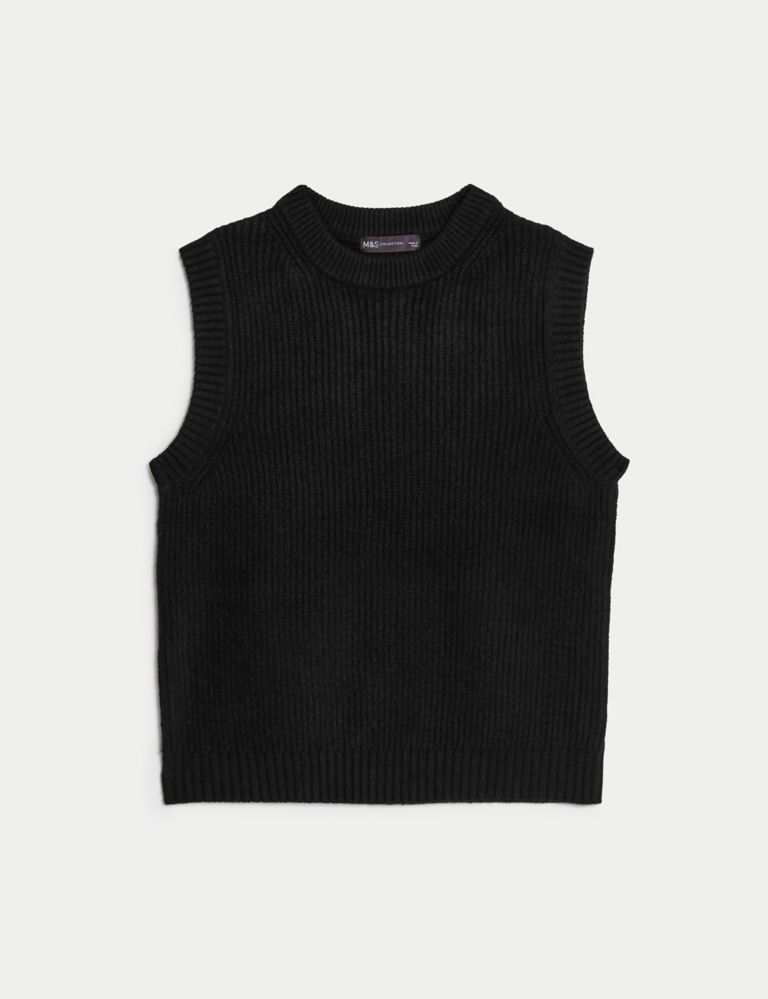 Ribbed Crew Neck Knitted Vest | M&S Collection | M&S