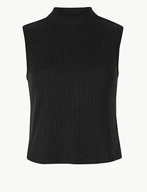 Ribbed Cropped Regular Fit Tank Top Image 2 of 4